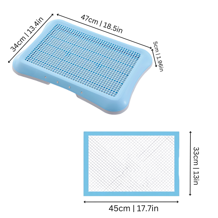 Complete indoor pet potty training system with easy clean tray. Perfect puppy pad alternative for dog care.