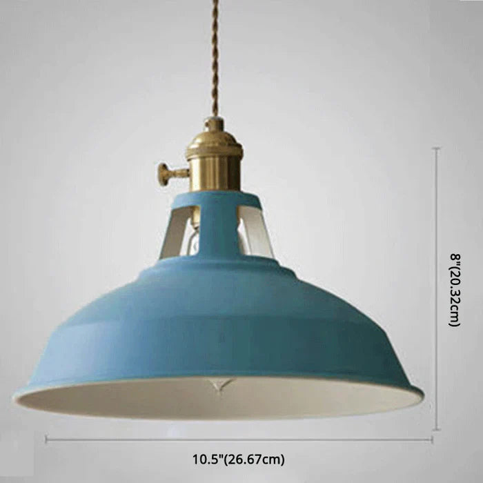 A unique industrial pendant light with a classic, timeless appeal.