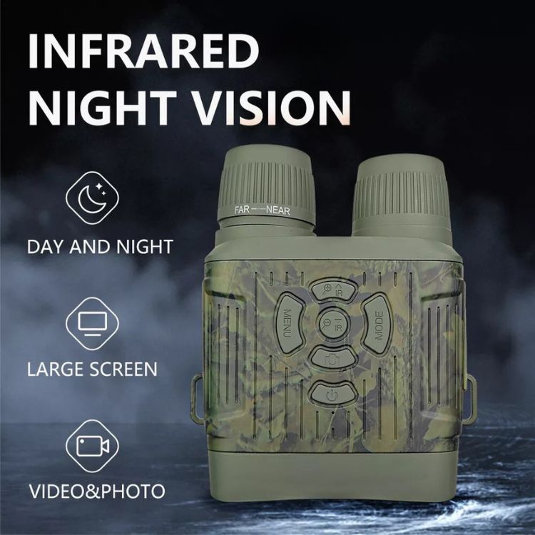 Unisex HD Infrared Night Vision Binoculars for enhanced dark vision; ideal for outdoor enthusiasts & security.