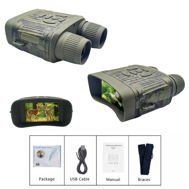 See up to 1000ft in total darkness with these HD Infrared Night Vision Binoculars; perfect for outdoor gear.