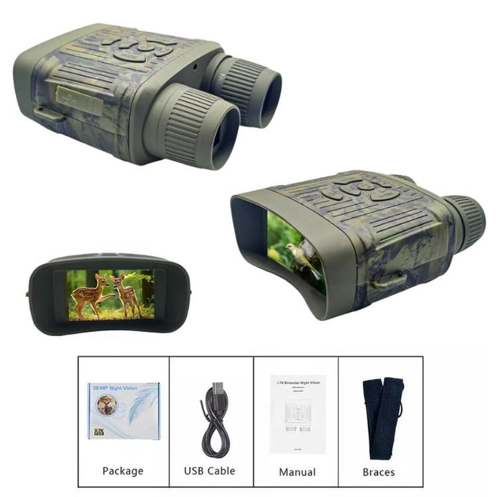 See up to 1000ft in total darkness with these HD Infrared Night Vision Binoculars; perfect for outdoor gear.