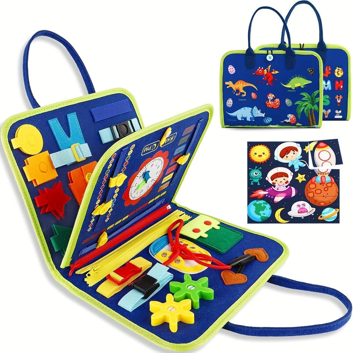 Toddler's 25-in-1 educational toy with various sensory activities to boost skill development & learning.