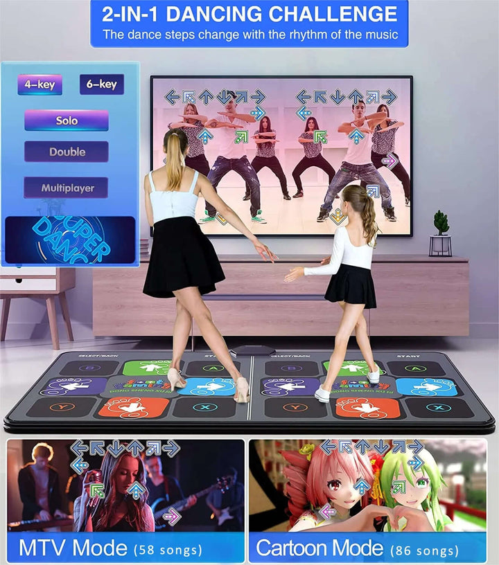 Unisex interactive dance mat for kids & adults, an engaging fitness game promoting active play & family fun.