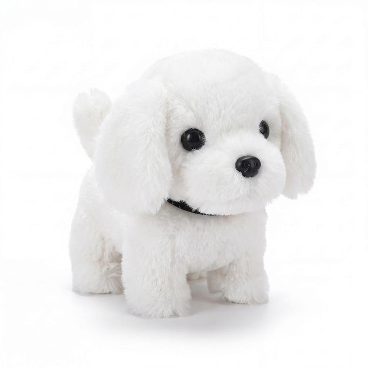 Children's soft toy puppy that walks and makes barking sounds.