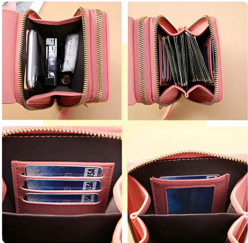 Practical women's anti-theft shoulder bag with multiple compartments for organized travel.