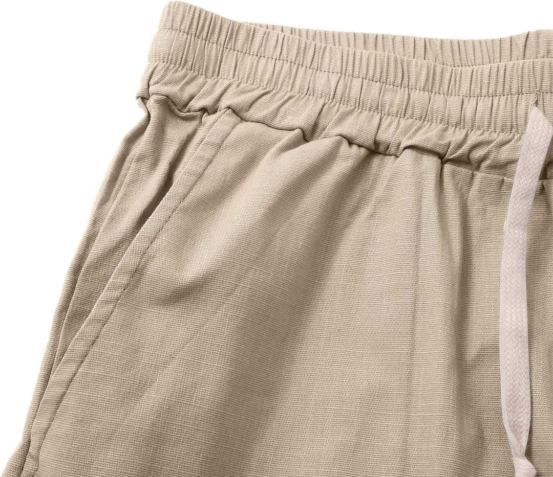 Versatile men's relaxed linen shorts with drawstring, a perfect addition to any summer wardrobe.