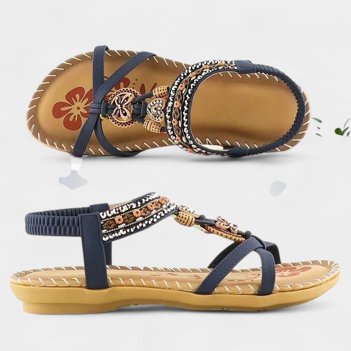 Comfortable women's orthopedic T-strap walking sandals. Ideal for summer & everyday casual wear.