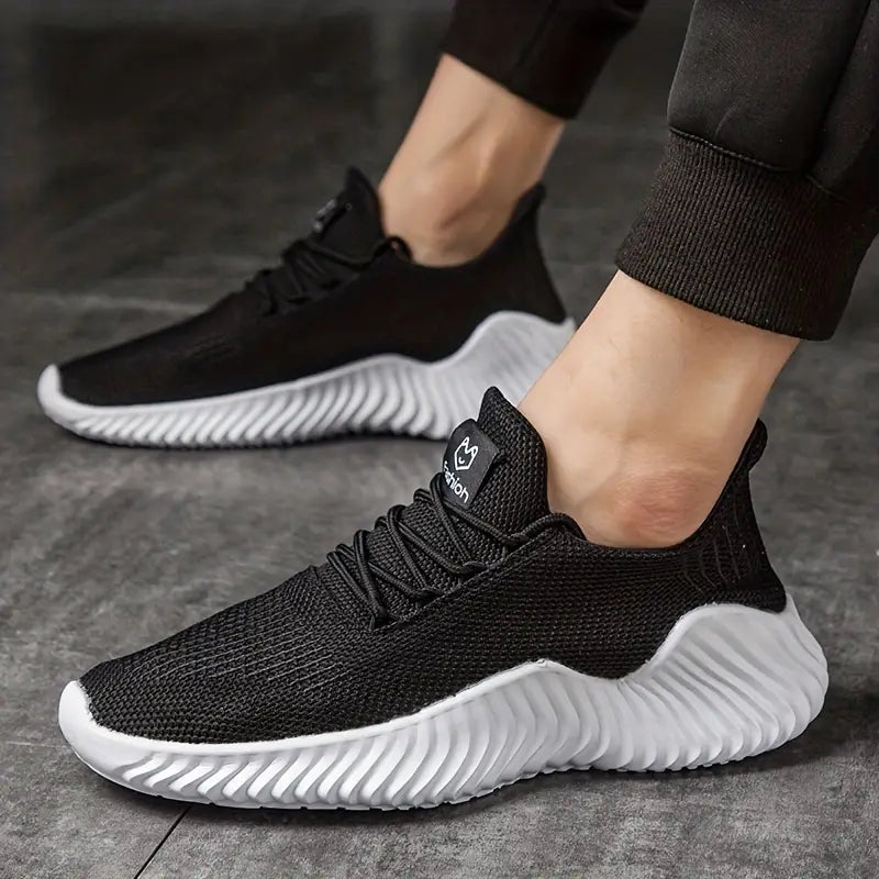 Comfortable men's athletic lace-up sneakers, orthopedic and supportive, ideal for walking and everyday wear.