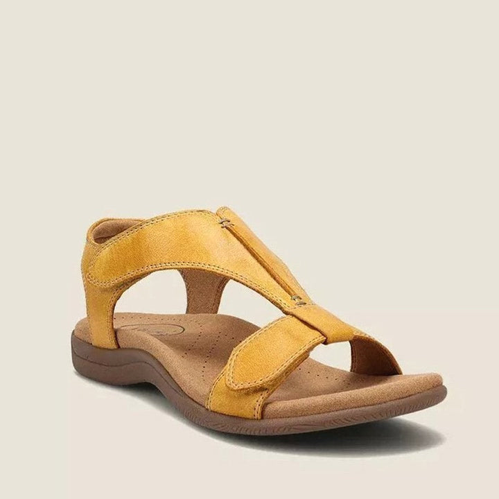Supportive women's orthopedic walking sandals, designed for foot health and all-day comfort during summer activities.
