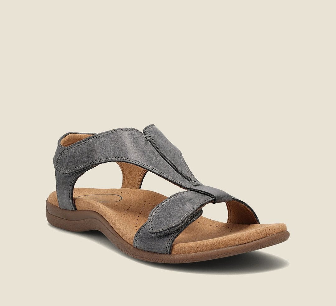 Comfortable women's orthopedic walking sandals, versatile open-toe design for supportive everyday summer wear.