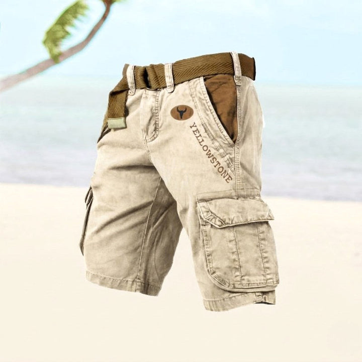 Comfortable relaxed-fit men's cargo shorts for summer casual wear. Practical design with multiple pockets.