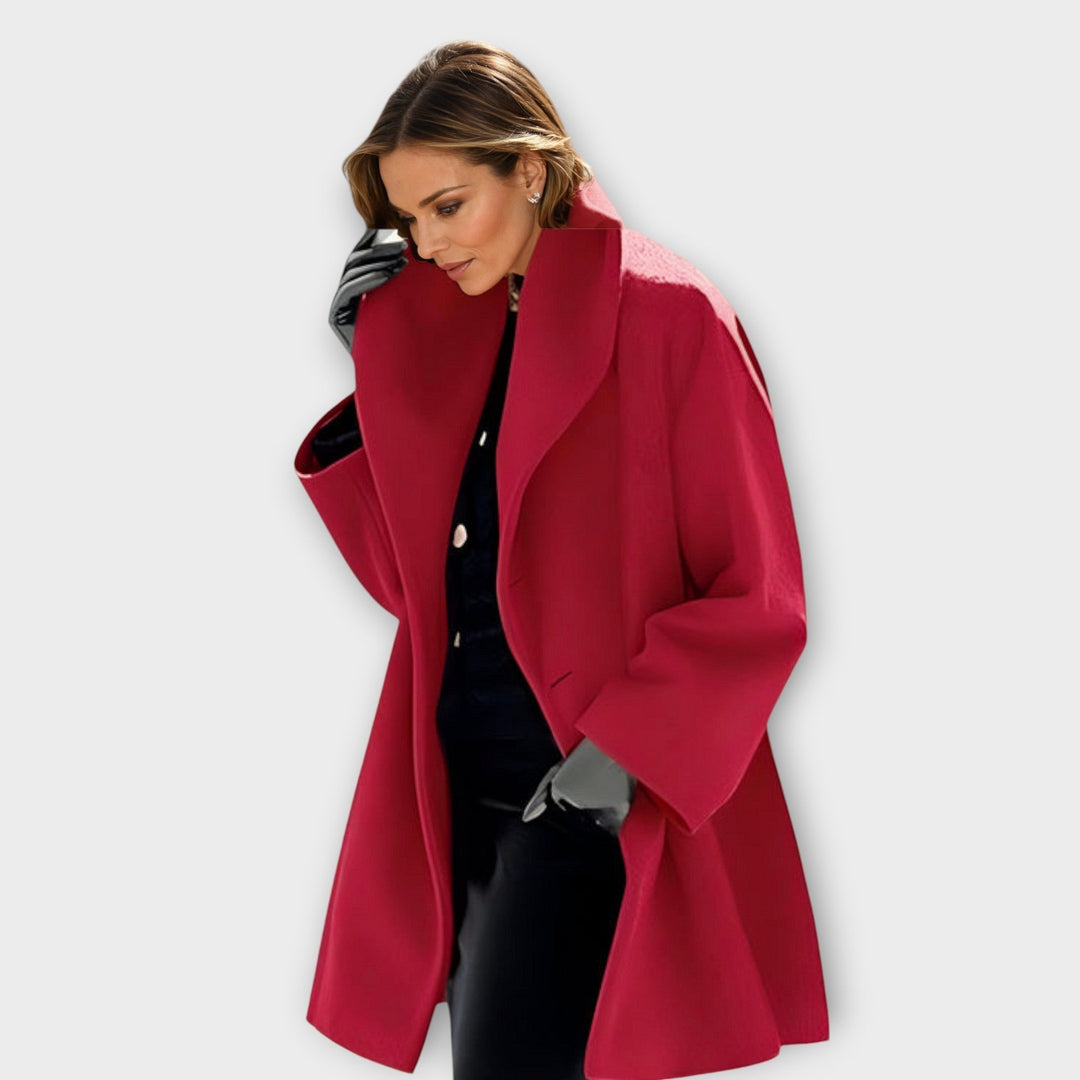 Women's stylish wool winter coat, windproof and warm, ideal for elegant fall fashion.