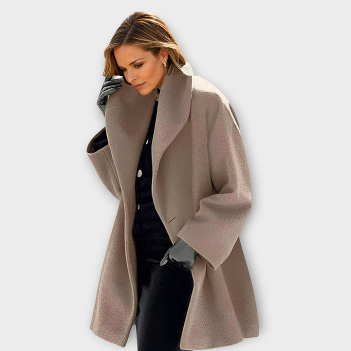 Warm women's wool winter jacket, windproof and stylish, perfect long sleeve outerwear for ladies.