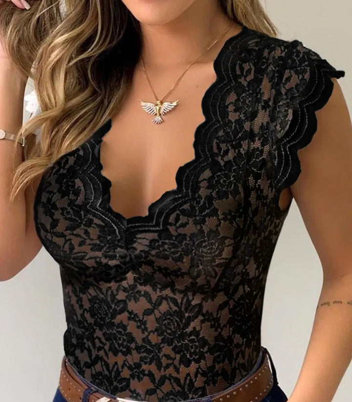 Sophisticated women's short sleeve V-neck fitted blouse, a versatile wardrobe essential.