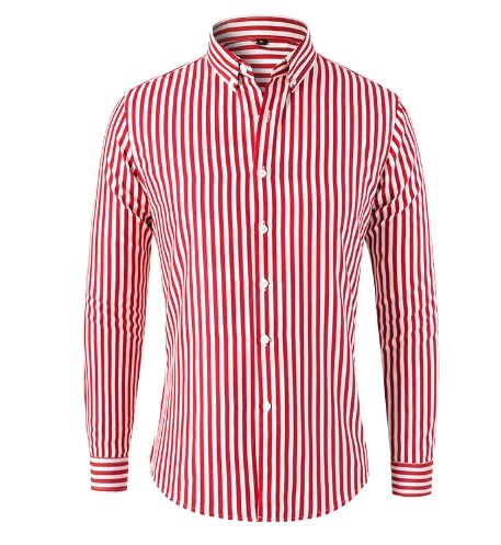 Comfortable women's striped long sleeve top. Classic vertical stripe blouse, great for versatile everyday fashion.