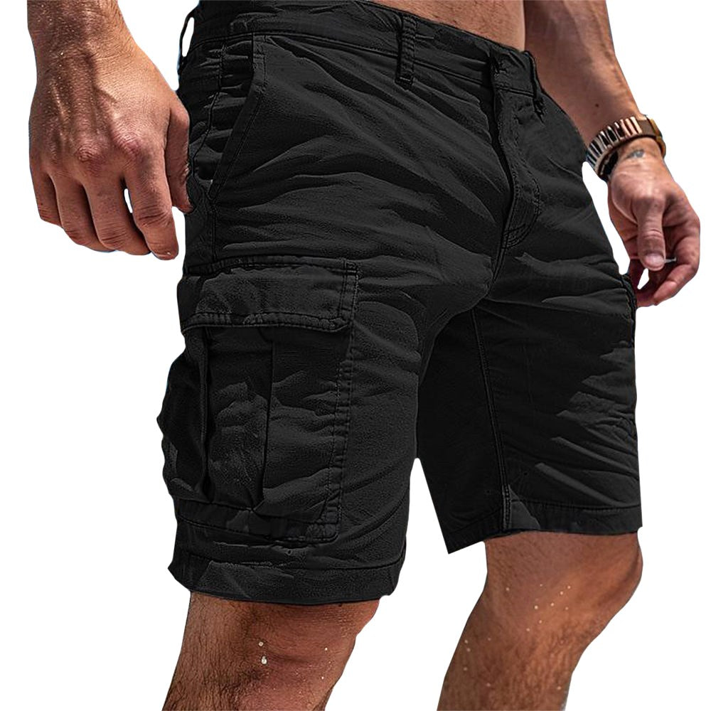 Men's relaxed-fit utility pocket cargo shorts in various colors, designed for everyday comfort & style.