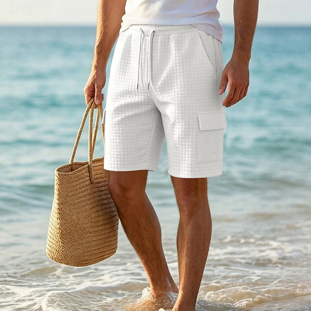 Comfortable men's casual cargo shorts with a relaxed fit, drawstring waist, and utility pockets for everyday adventures.