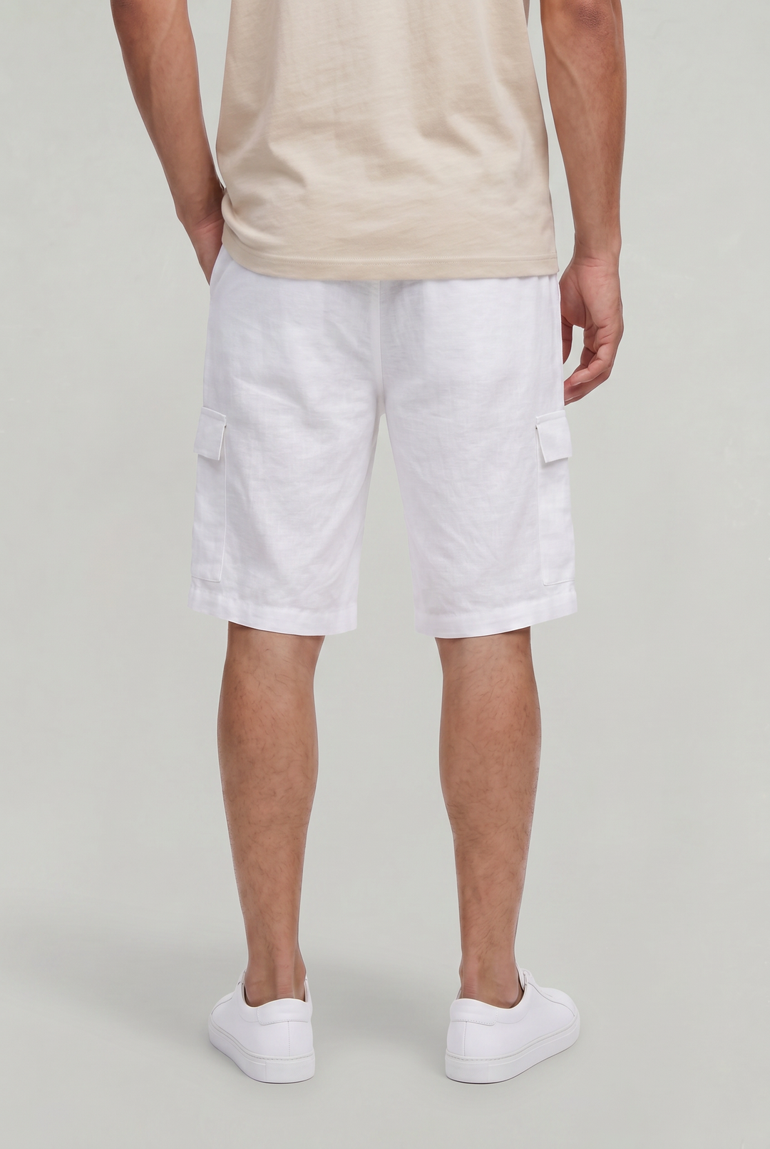 Men's summer cargo shorts featuring a comfortable drawstring waist & practical utility pockets. Relaxed fit.