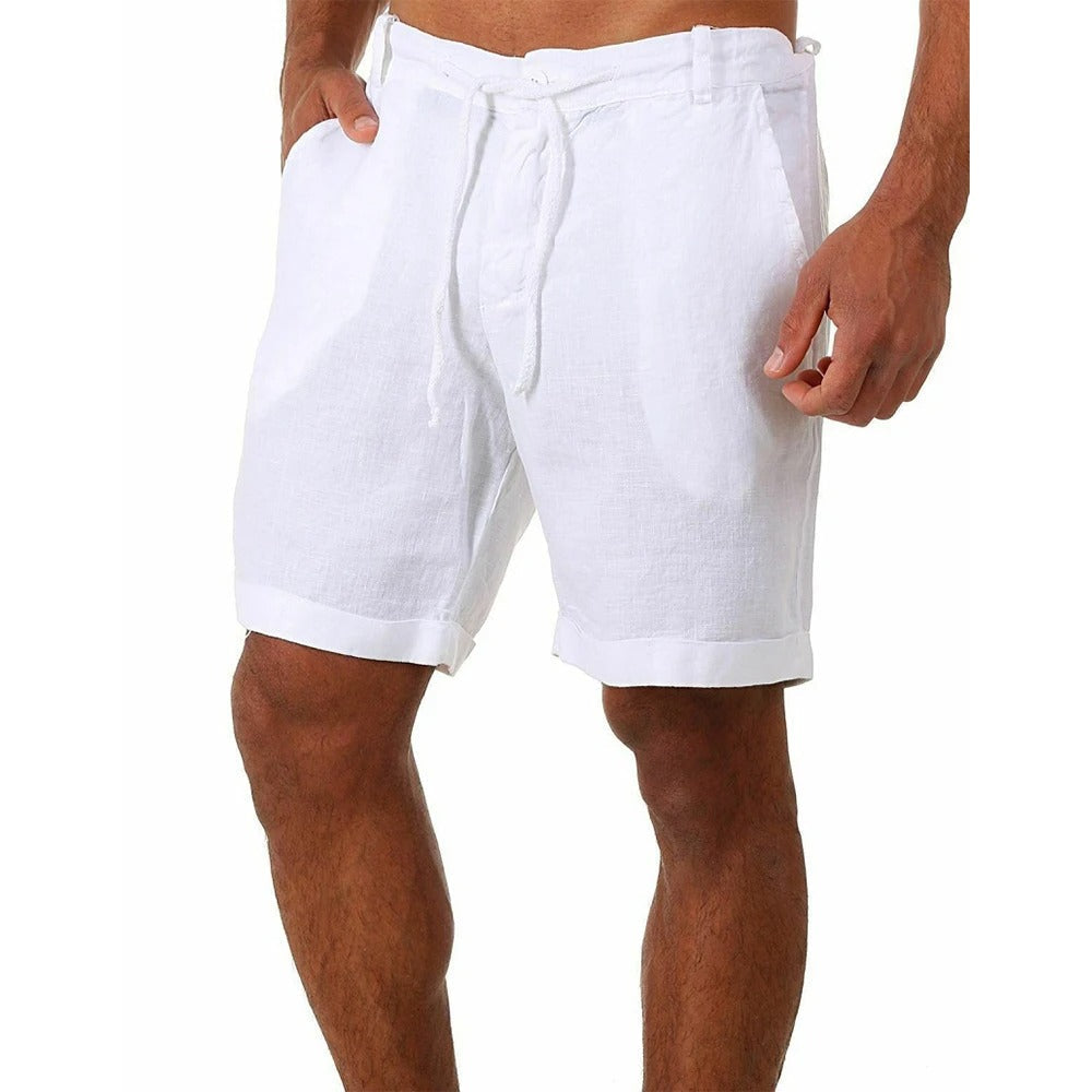 Men's summer drawstring shorts for a relaxed fit. Chino style, perfect for beach, vacation, and warm weather.
