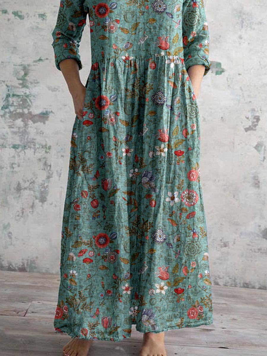 Stylish women's green midi dress featuring a relaxed fit, vibrant color, and comfortable design for everyday.