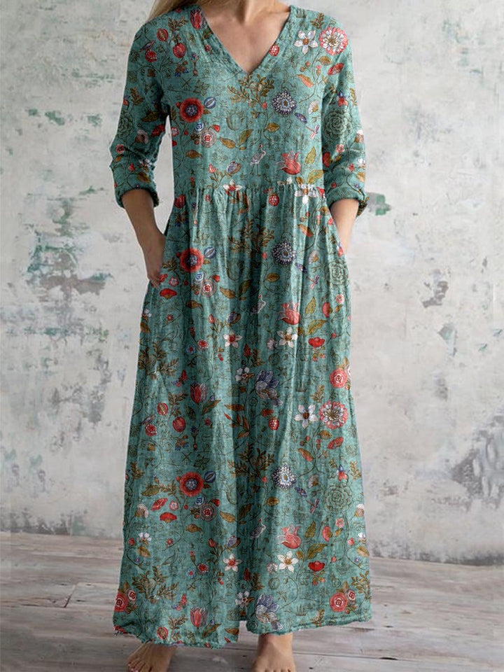Elegant women's green midi dress, ideal for casual wear, summer fashion, and everyday comfortable style.
