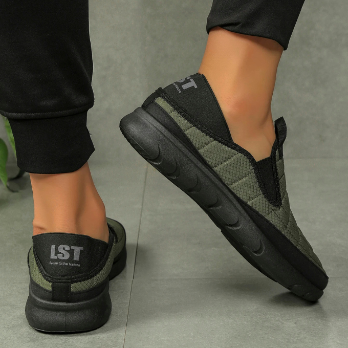 Easy wear men's slip-on orthopedic shoes, cozy cushioned comfort for daily walking.
