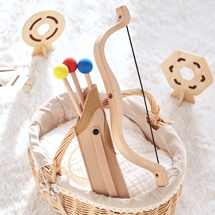 Children's archery bow & arrow set for outdoor play, promoting skill development & fun.
