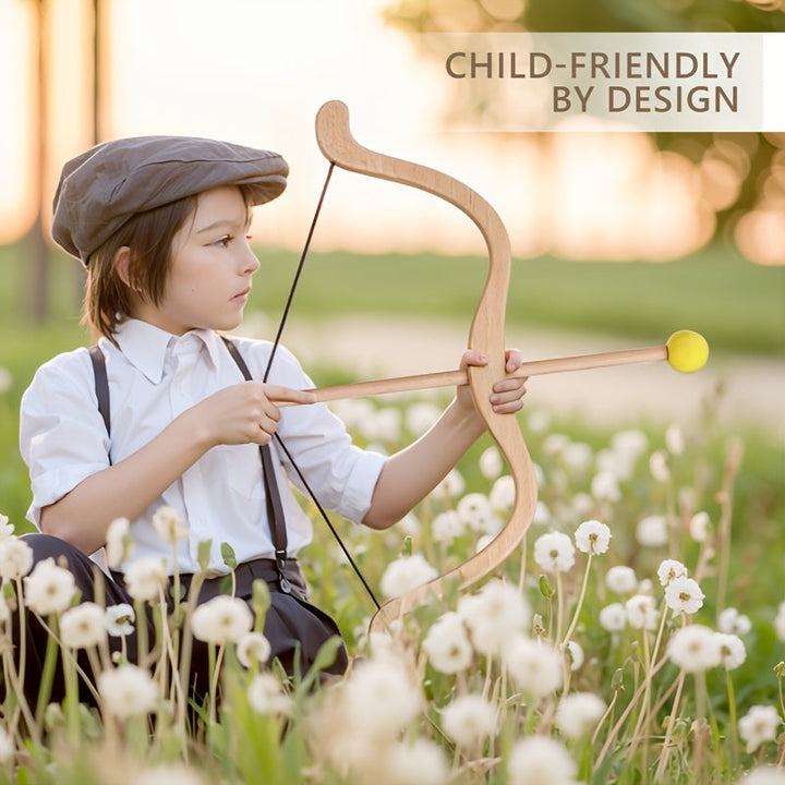 Educational children's archery set, developing motor skills & focus during safe outdoor play.