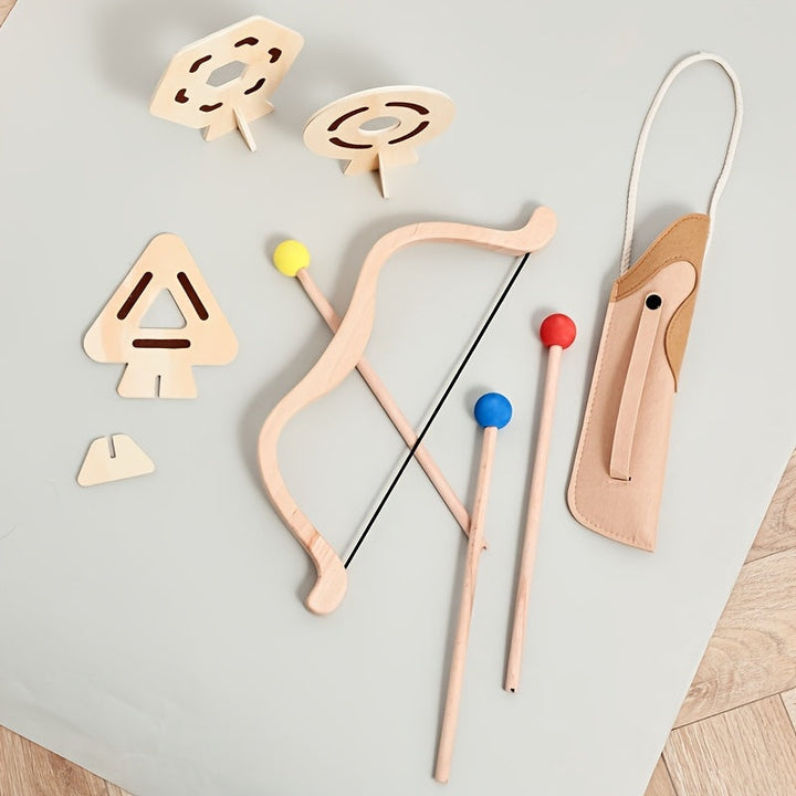 Kids' archery bow & arrow set, providing educational outdoor fun and promoting active skill play.