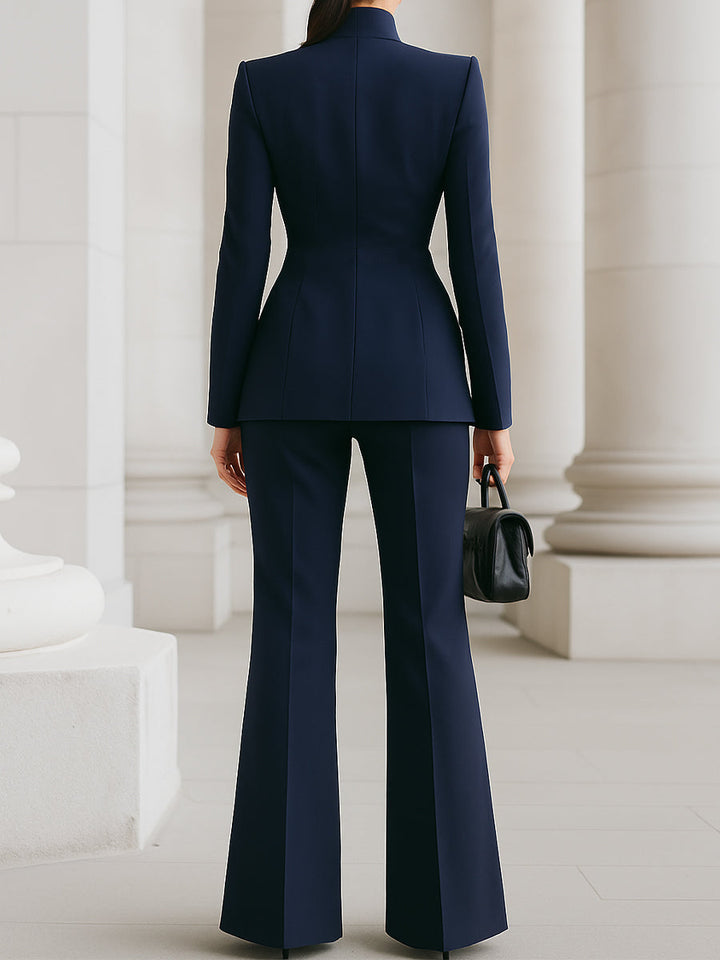 Juniper | Women's Navy Blazer Pants Suit Set - Navy - Image 8