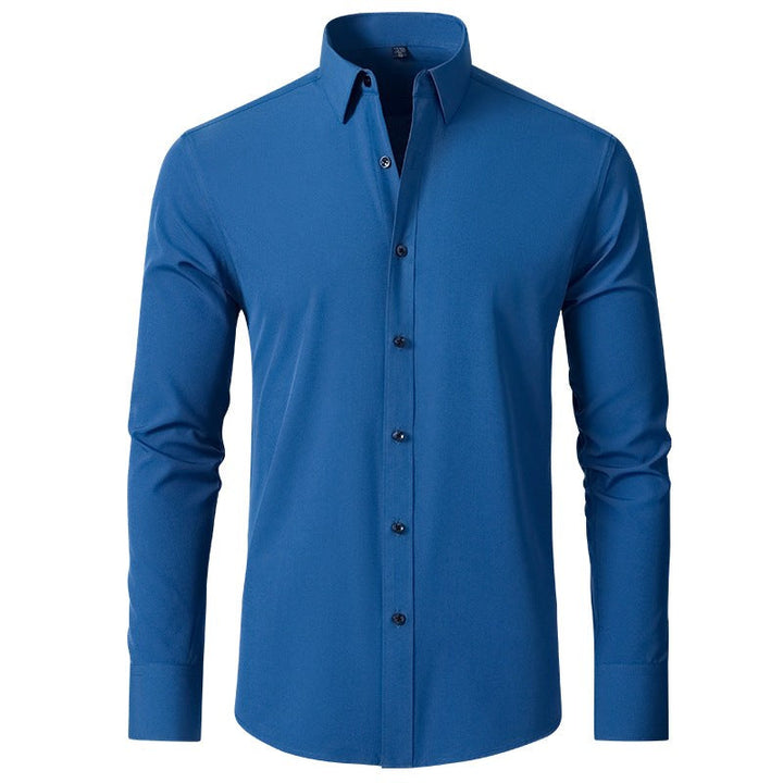 Elegant men's stretch slim fit shirt, tailored for comfort in casual or smart settings.