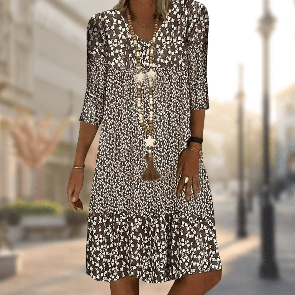 Elegant women's modern day dress with a flattering silhouette, ideal for work and sophisticated style.
