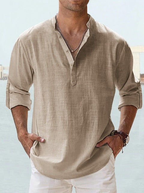 Men's spring/summer long sleeve casual shirt. Comfortable button-down for everyday versatile style.