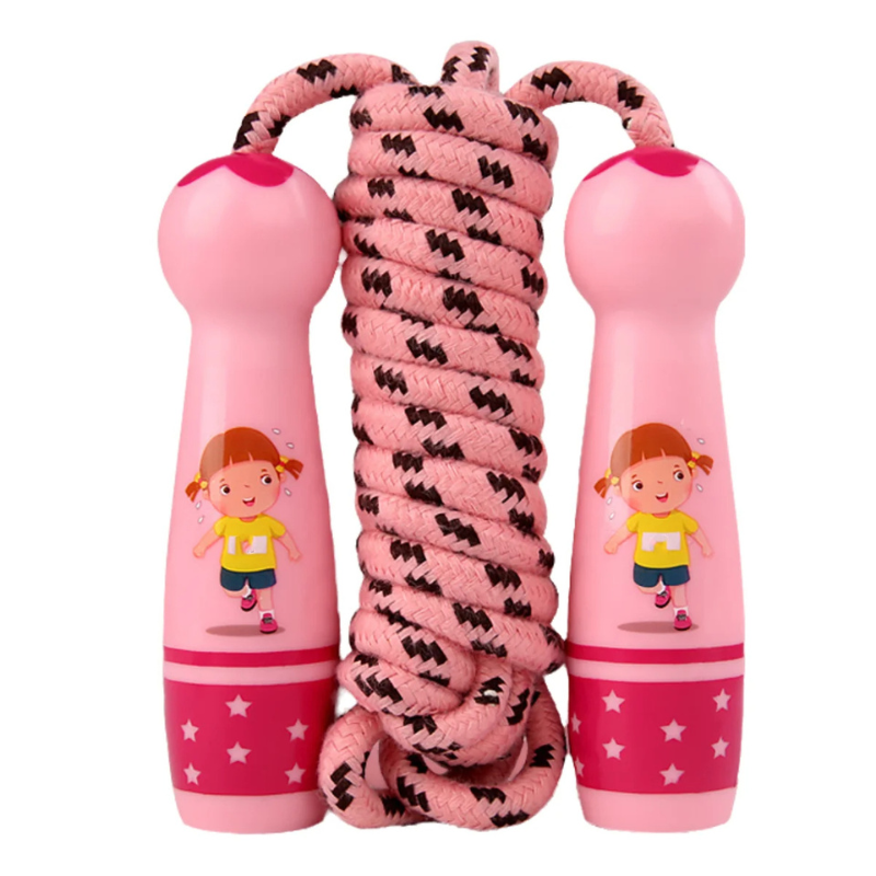 Bright kids' adjustable jump rope, ideal for active children, enhancing coordination & exercise.
