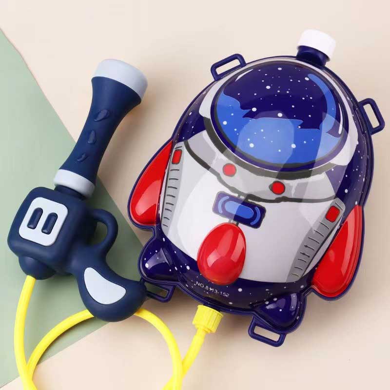 Kids' backpack water blaster toy for outdoor summer fun. Perfect for pool, beach, and water fights.