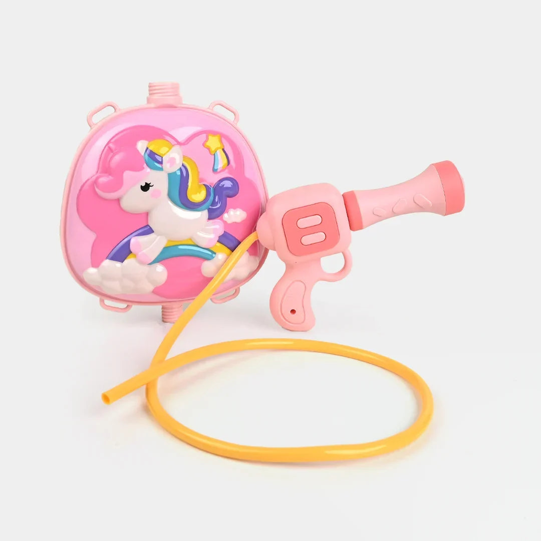 Rocket design water blaster backpack for children, an exciting outdoor toy for summer water play.