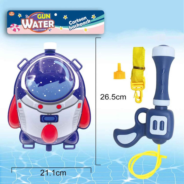 Ergonomic kids' backpack water blaster, a durable outdoor toy for hours of summer pool and beach play.