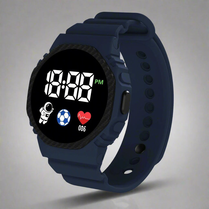 Green children's adventure watch, built tough for outdoor activities.