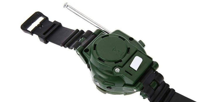 Two camouflage 7-in-1 walkie-talkie watches displayed, ready for kids' outdoor adventures and imaginative play.