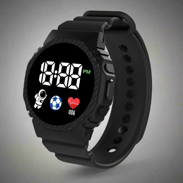 Rugged sports watch for boys and girls, water-resistant design.