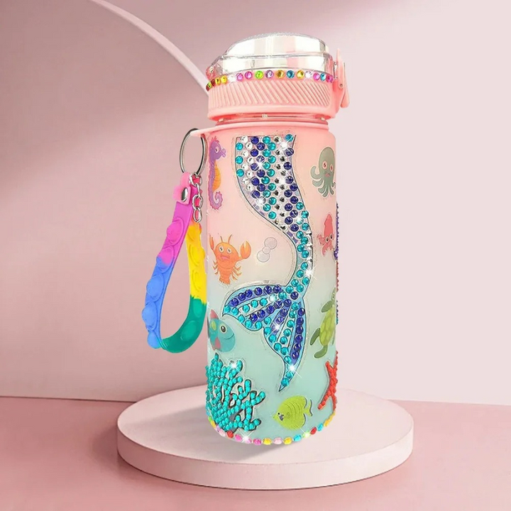 DIY glow-in-the-dark water bottle craft kit for kids. Customize and personalize for unique hydration & art fun.