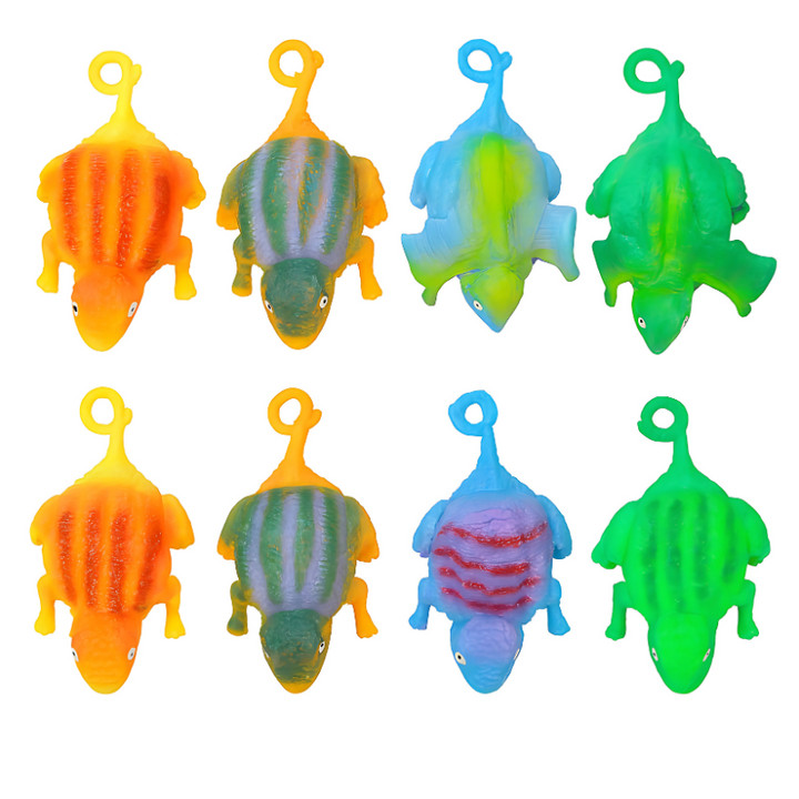 8-pack inflatable dinosaur balloons for kids' party fun. Colorful dino adventure playset for indoor/outdoor play.