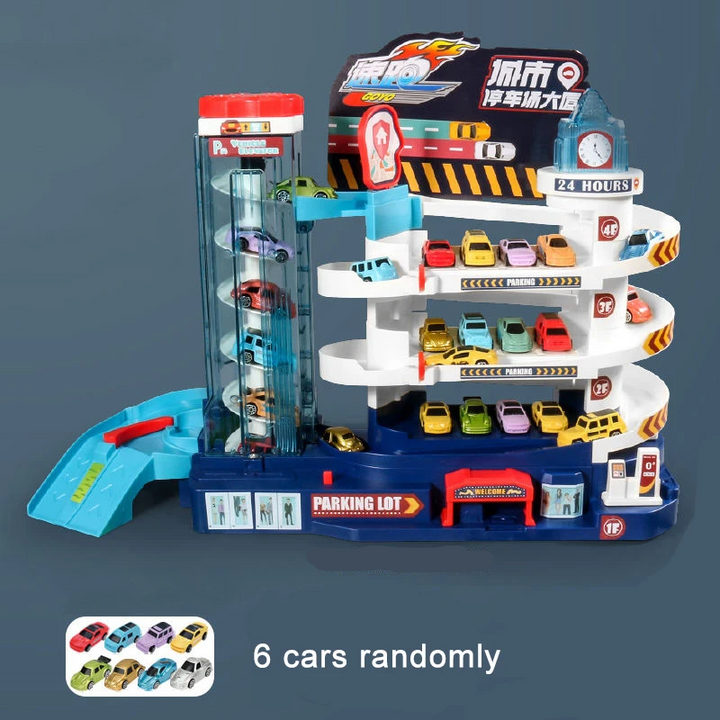 Educational interactive car track toy for kids, fostering problem-solving skills and imaginative play.