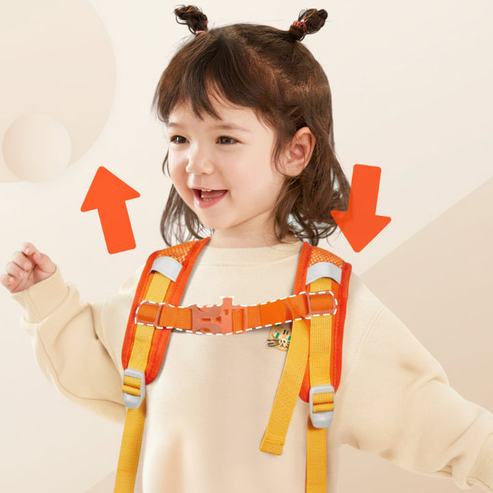 Ergonomic children's school backpack, lightweight design with a convenient water bottle holder.