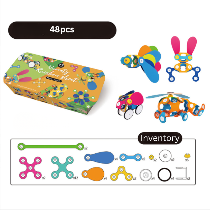 Educational magnetic blocks set for kids, enhancing fine motor skills & STEM learning through play.