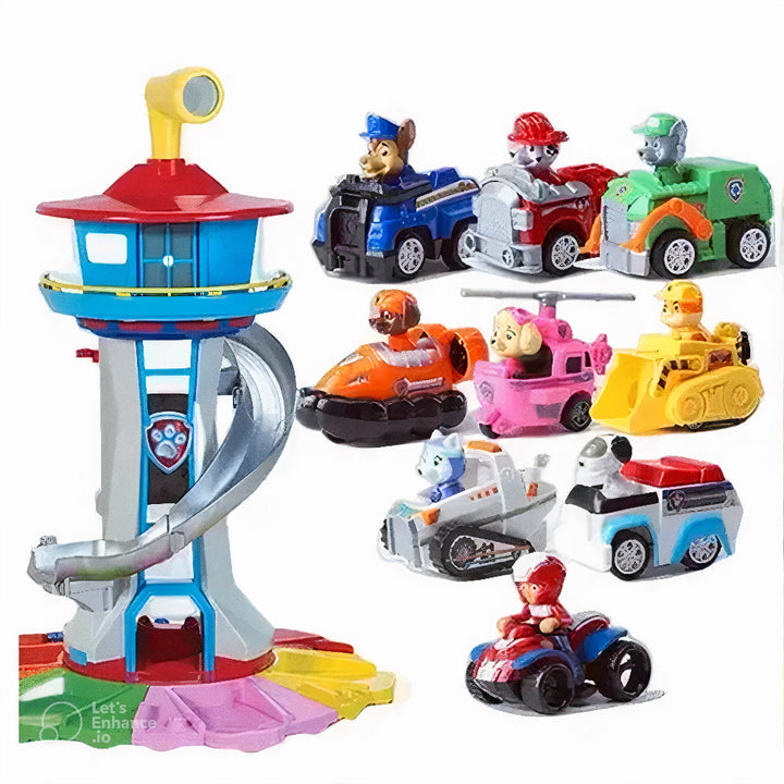 Educational toy car playset promoting fine motor skills and roleplay