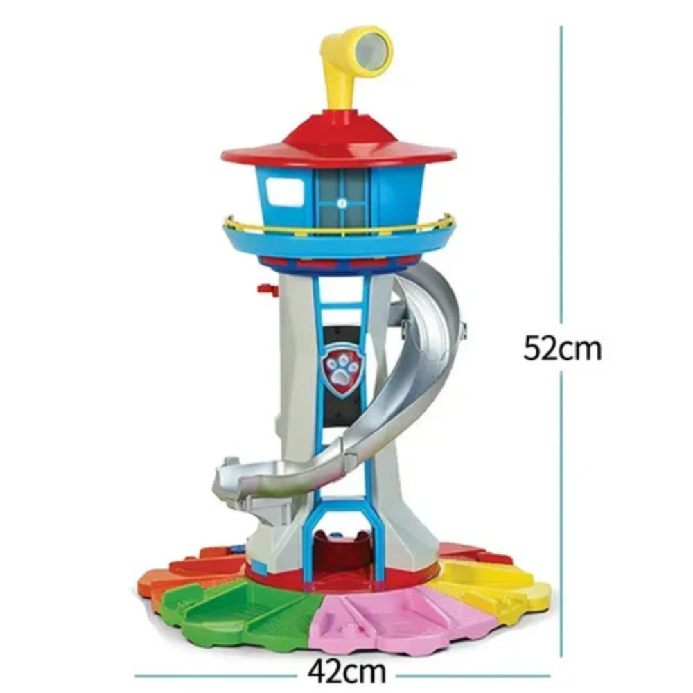 Giftable kids' toy car slide tower with dynamic play elements