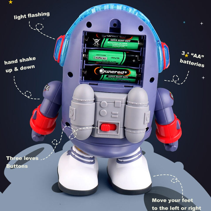 Dancing astronaut duck toy, musical and interactive, perfect for kids and toddlers' educational space play.