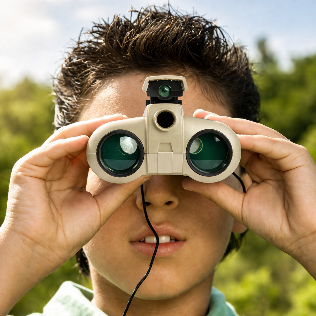 Kids night vision binoculars for outdoor adventure and exploration, green