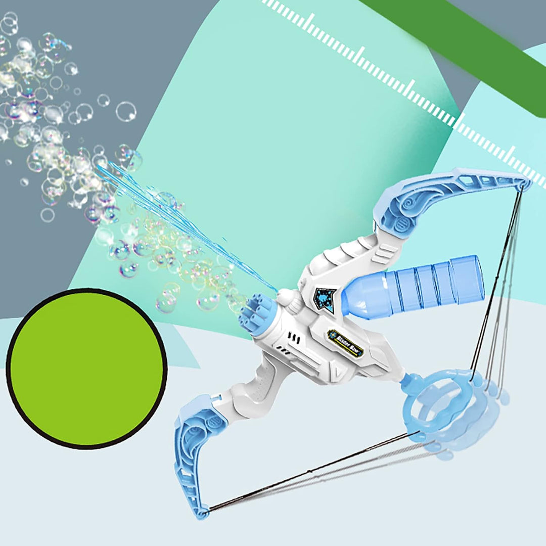 Adventure-ready 2-in-1 toy bow for kids: Blasts water & bubbles. Sparks imagination & outdoor fun.